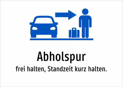 Abholspur - frei halten, Standzeit kurz halten.