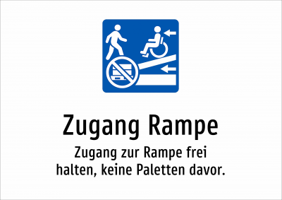 Zugang Rampe - Zugang zur Rampe frei halten, keine Paletten davor.