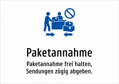 Paketannahme - Paketannahme frei halten, Sendungen zügig abgeben.