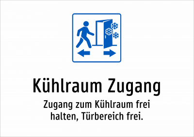 Kühlraum Zugang - Zugang zum Kühlraum frei halten, Türbereich frei.