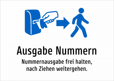 Ausgabe Nummern - Nummernausgabe frei halten, nach Ziehen weitergehen.