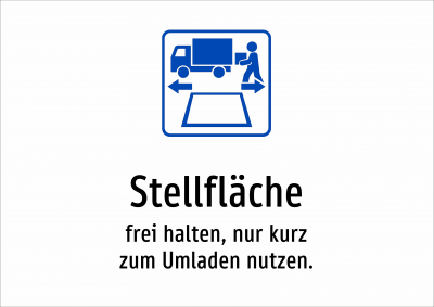 Stellfläche - frei halten, nur kurz zum Umladen nutzen.