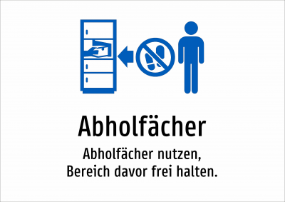 Abholfächer - Abholfächer nutzen, Bereich davor frei halten.