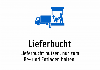 Lieferbucht - Lieferbucht nutzen, nur zum Be- und Entladen halten.