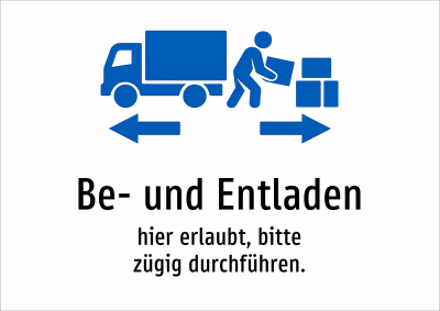 Be- und Entladen - hier erlaubt, bitte zügig durchführen.