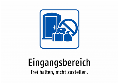 Eingangsbereich - frei halten, nicht zustellen.