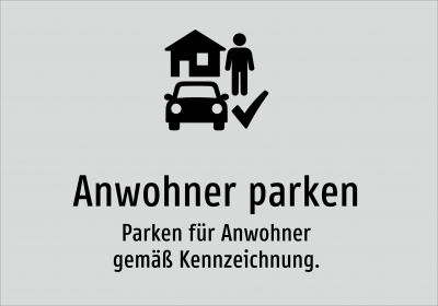 Anwohner parken - Parken für Anwohner gemäß Kennzeichnung.