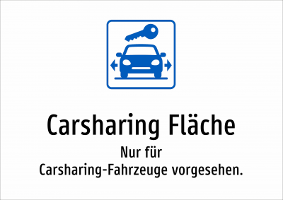 Carsharing Fläche - Nur für Carsharing-Fahrzeuge vorgesehen.