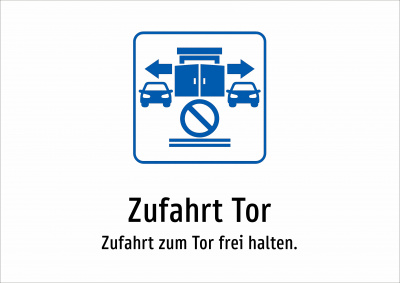 Zufahrt Tor - Zufahrt zum Tor frei halten.