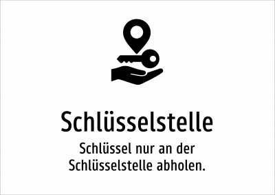 Schlüsselstelle - Schlüssel nur an der Schlüsselstelle abholen.