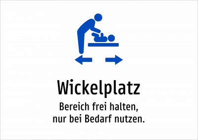 Wickelplatz - Bereich frei halten, nur bei Bedarf nutzen.