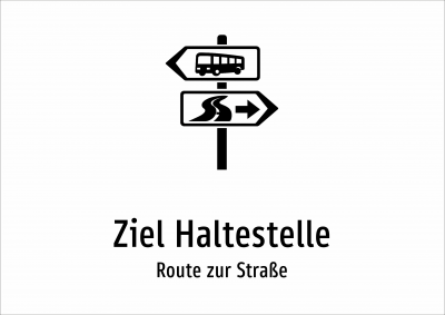 Ziel Haltestelle - Route zur Straße