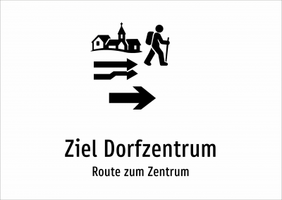 Ziel Dorfzentrum - Route zum Zentrum
