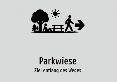 Parkwiese - Ziel entlang des Weges