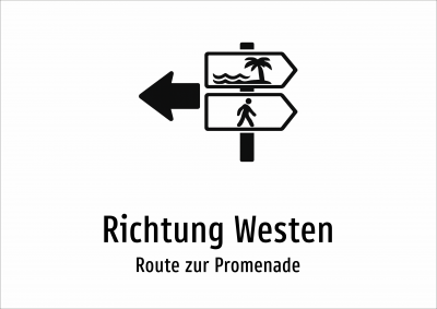 Richtung Westen - Route zur Promenade