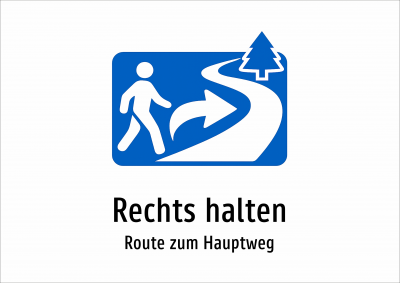 Rechts halten - Route zum Hauptweg