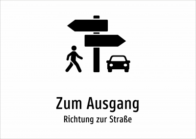 Zum Ausgang - Richtung zur Straße