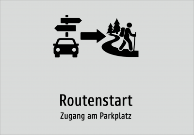 Routenstart - Zugang am Parkplatz