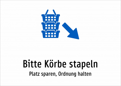 Bitte Körbe stapeln - Platz sparen, Ordnung halten