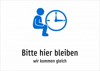 Bitte hier bleiben - wir kommen gleich