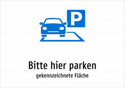 Bitte hier parken - gekennzeichnete Fläche
