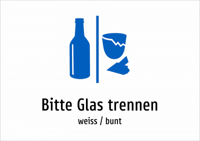 Bitte Glas trennen - weiss / bunt