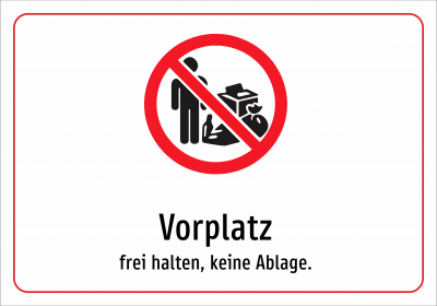 Vorplatz - frei halten, keine Ablage.
