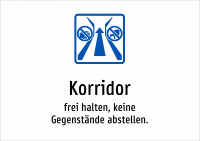 Korridor - frei halten, keine Gegenstände abstellen.