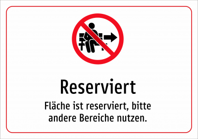 Reserviert - Fläche ist reserviert, bitte andere Bereiche nutzen.