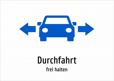 Durchfahrt - frei halten
