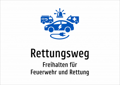 Rettungsweg - Freihalten für Feuerwehr und Rettung