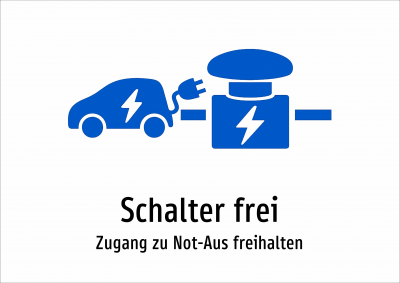 Schalter frei - Zugang zu Not-Aus freihalten