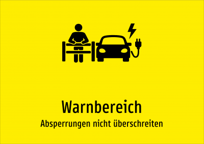 Warnbereich - Absperrungen nicht überschreiten