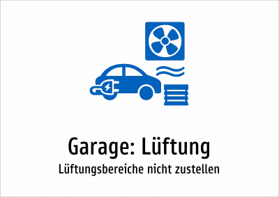 Garage: Lüftung - Lüftungsbereiche nicht zustellen