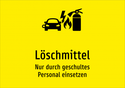 Löschmittel - Nur durch geschultes Personal einsetzen