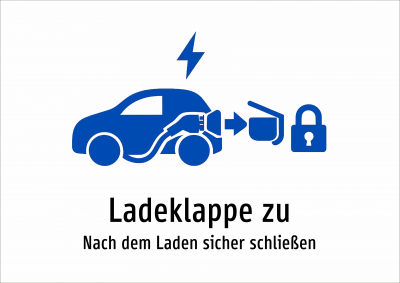 Ladeklappe zu - Nach dem Laden sicher schließen
