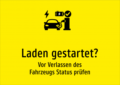 Laden gestartet? - Vor Verlassen des Fahrzeugs Status prüfen