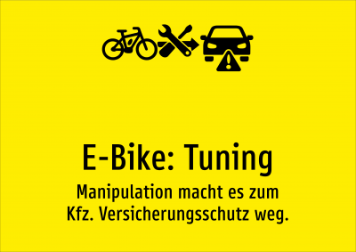 E-Bike: Tuning - Manipulation macht es zum Kfz. Versicherungsschutz weg.