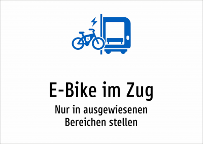 E-Bike im Zug - Nur in ausgewiesenen Bereichen stellen