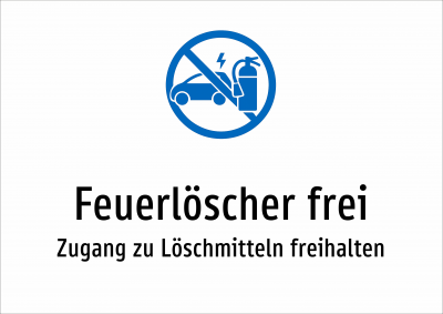 Feuerlöscher frei - Zugang zu Löschmitteln freihalten