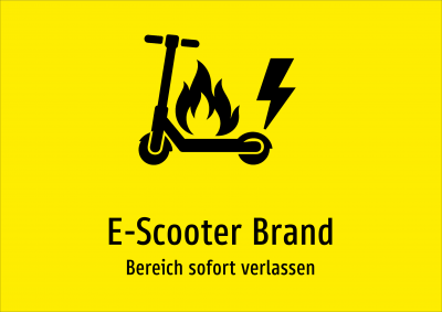 E-Scooter Brand - Bereich sofort verlassen