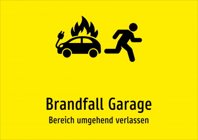 Brandfall Garage - Bereich umgehend verlassen