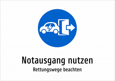Notausgang nutzen - Rettungswege beachten