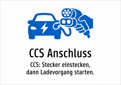 CCS Anschluss - CCS: Stecker einstecken, dann Ladevorgang starten.