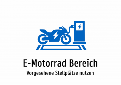 E-Motorrad Bereich - Vorgesehene Stellplätze nutzen