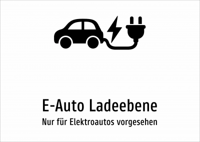 E-Auto Ladeebene - Nur für Elektroautos vorgesehen