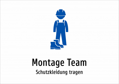 Montage Team - Schutzkleidung tragen