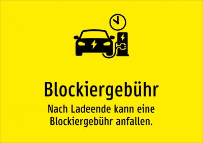 Blockiergebühr - Nach Ladeende kann eine Blockiergebühr anfallen.