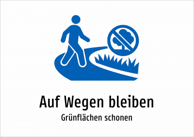 Auf Wegen bleiben - Grünflächen schonen