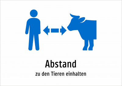 Abstand - zu den Tieren einhalten